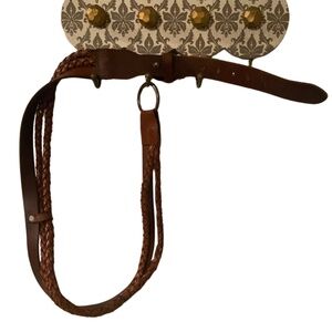 Genuine Leather Brown Braided Belt